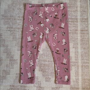 Gymboree Rose Pink Leggings with Cowboy Boot Design size 18-24M